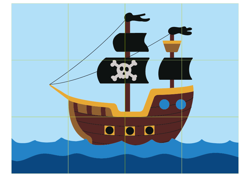 Tableau collectif – Bateau Pirates