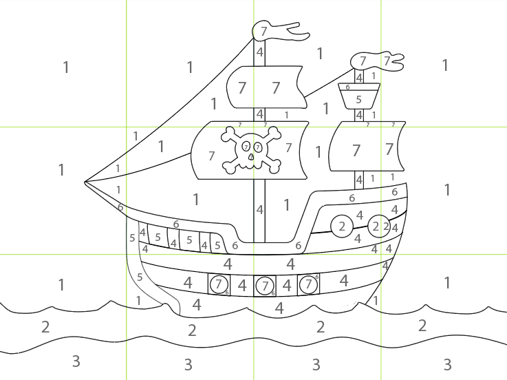 Tableau collectif – Bateau Pirates